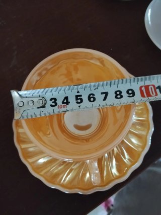 Juego 5 Tazas Café Vidrio Naranja