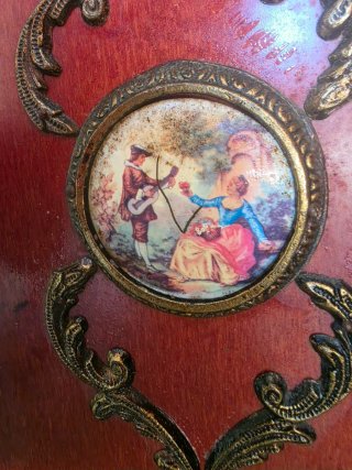 Mueble de entrada antiguo de madera y mármol