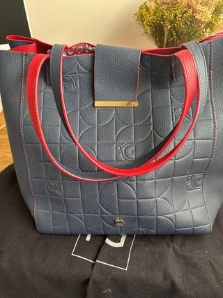Bolso Purificación Garcia azul y rojo