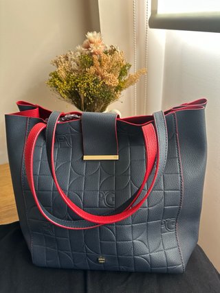 Bolso Purificación Garcia azul y rojo