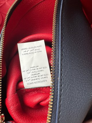 Bolso Purificación Garcia azul y rojo