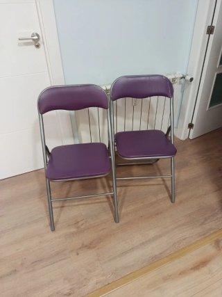 Lote 2 Sillas Plegables Morado/Plata