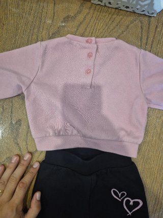 Completo bimba rosa e nero gattini