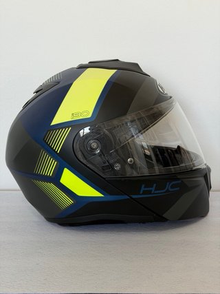Casco moto HJC I90 Modular Negro Amarillo azul