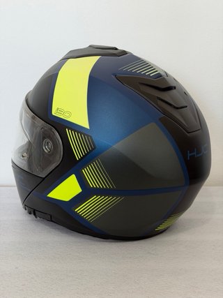 Casco moto HJC I90 Modular Negro Amarillo azul