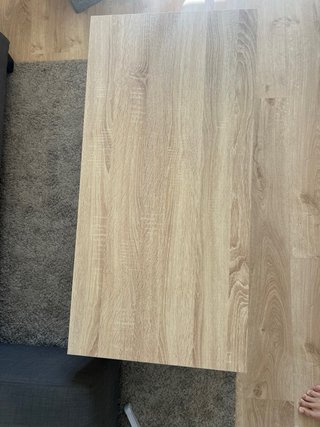 Mesa de centro elevable madera y blanco