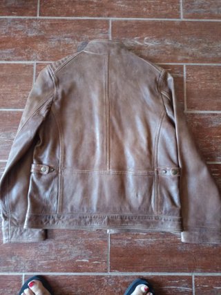 Chaqueta Cuero Marrón Massimo Dutti TALLA 11-12 AÑ