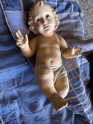 Niño Jesús antiguo ojos cristal