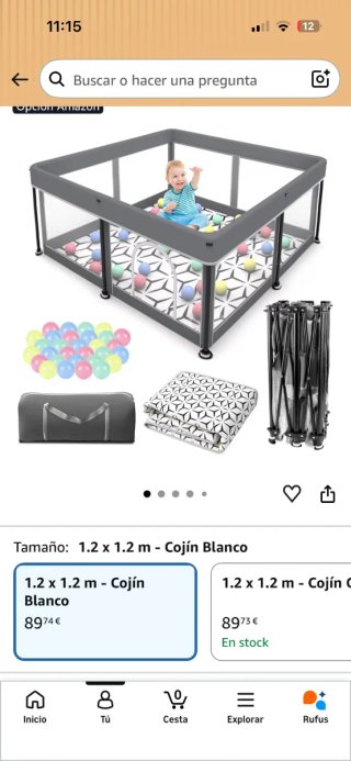 Parque infantil plegable 1.2x1.2m