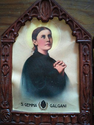 Cuadro Tríptico Santa Gemma Madera, CON LA ORACIÓN