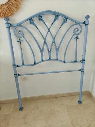 Cabecero forja cama 90 azul/gris