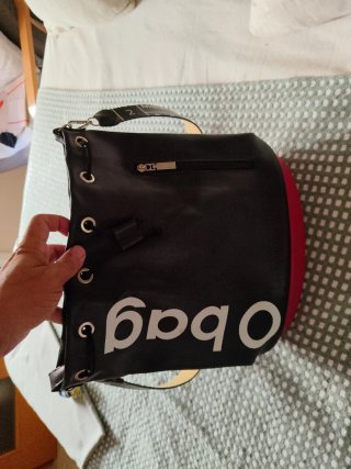 Bolso O bag negro y rosa