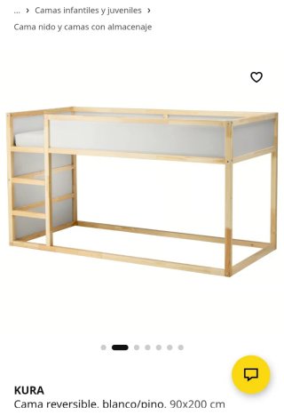 Cama ALTA IKEA KURA 90x200 cm