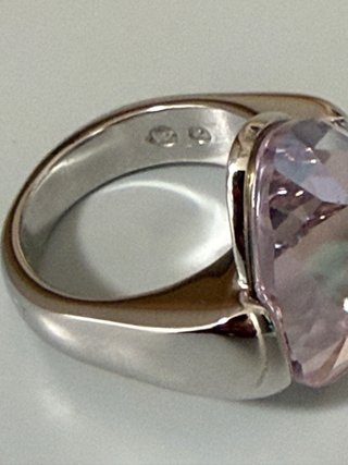 Anillo Swarovski Rosa y Plateado