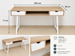 Escritorio JYSK Bryrup Madera y Metal