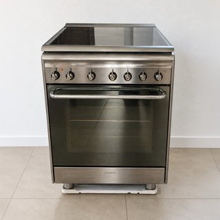 Cocina gas acero inox + horno eléctrico Smeg