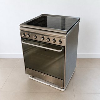Cocina gas acero inox + horno eléctrico Smeg