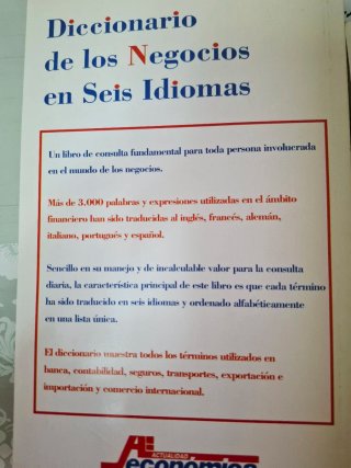 Diccionario Negocios 6 Idiomas (7 tomos)