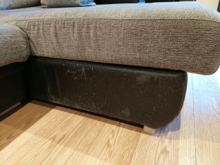 Sofá chaise longue gris y negro