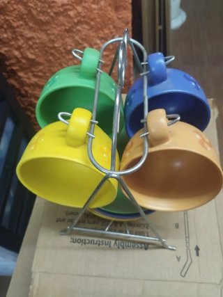 Juego de tazas con soporte