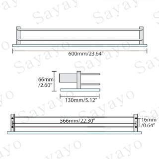 Pack 2 Estante Ducha Acero Inox 60cm n 283