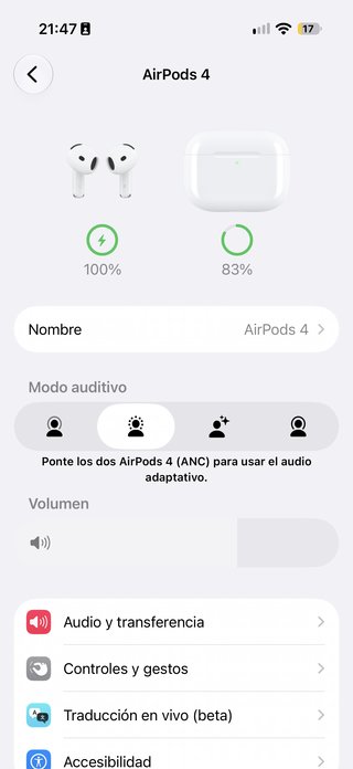 Airpods 4 con cancelación de ruido (ANC)