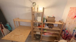 Estantería IKEA IVAR con escritorio abatible