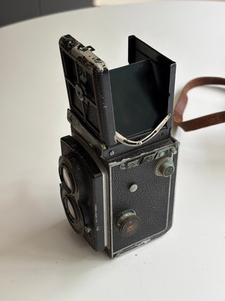 Cámara Rolleiflex Old Standard Tessar con funda