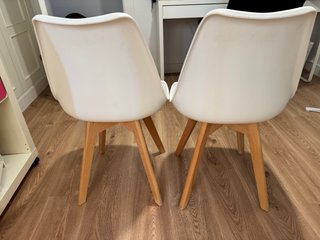 Juego de 2 sillas blancas para salón