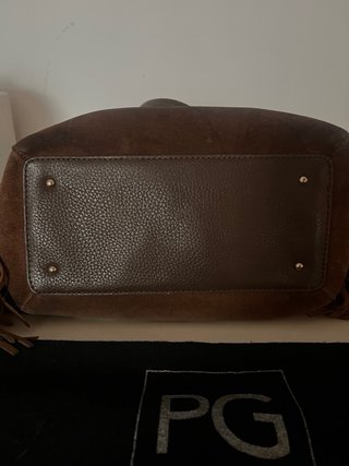 Bolso flecos ante marrón Purificación García