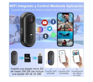 Mini Cámara Deportiva 4K WiFi H.265