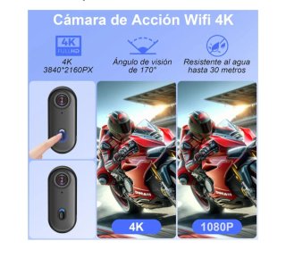 Mini Cámara Deportiva 4K WiFi H.265