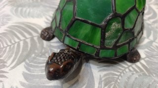Lámpara tortuga vintage cristal y metal