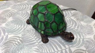 Lámpara tortuga vintage cristal y metal