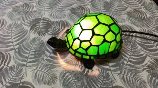 Lámpara tortuga vintage cristal y metal