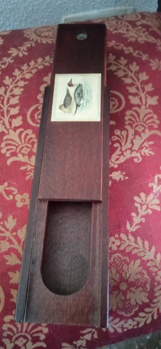 Estuche madera vintage con lámina de patos