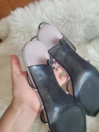 Sandalias tacón Zara rosa