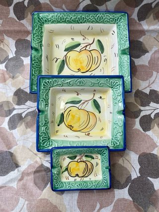 Set 3 Vassoi / Posacenere Ceramica