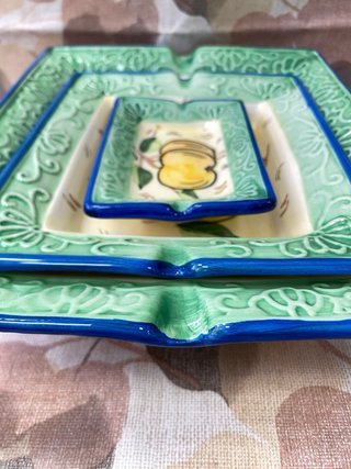 Set 3 Vassoi / Posacenere Ceramica