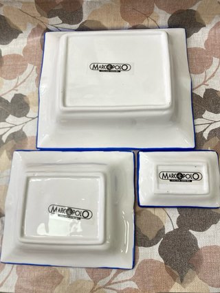 Set 3 Vassoi / Posacenere Ceramica
