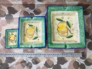 Set 3 Vassoi / Posacenere Ceramica