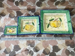 Set 3 Vassoi / Posacenere Ceramica