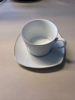 Vajilla porcelana ribete plata