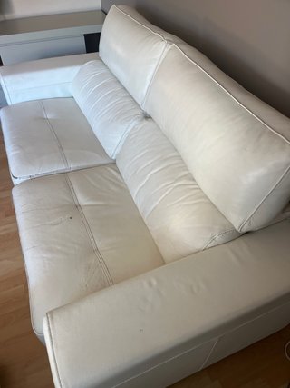 Sofá DIVATTO Piel 100% Natural Blanca Extensible