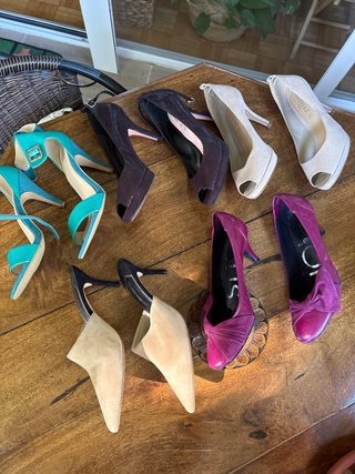 Lote 3 pares zapatos tacón mujer