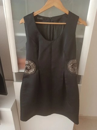 Vestido Negro Suite Blanco Talla L
