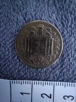 Moneda 1 Peseta 1944 España Posible Error acuñacio