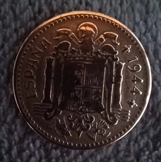 Moneda 1 Peseta 1944 España Posible Error acuñacio