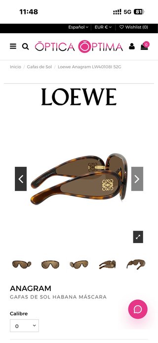 Gafas Loewe Anagram Marrón