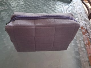 Beautycase/Astuccio Viola Trapuntato